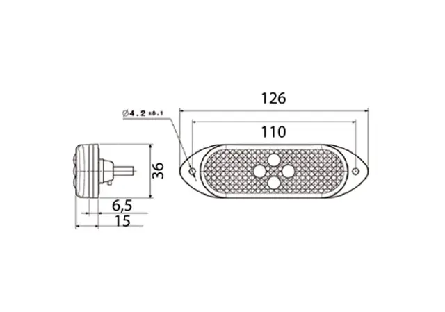 LED Sidemarkeringslampe 24V oransje Kun for 24 volt, med ADR godkjenning 