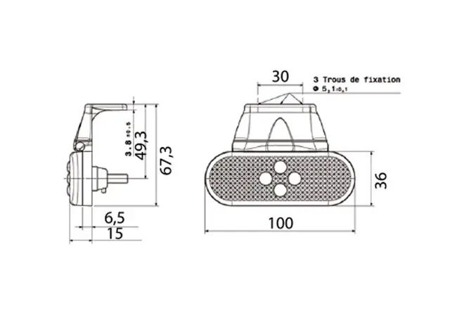 LED Sidemarkeringslampe 24V oransje Kun for 24 volt med ADR godkjenning 