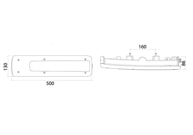 Volvo Venstre LED Baklampe til FH 2012-- AMP 1.5 7-pins Sidekontakt 