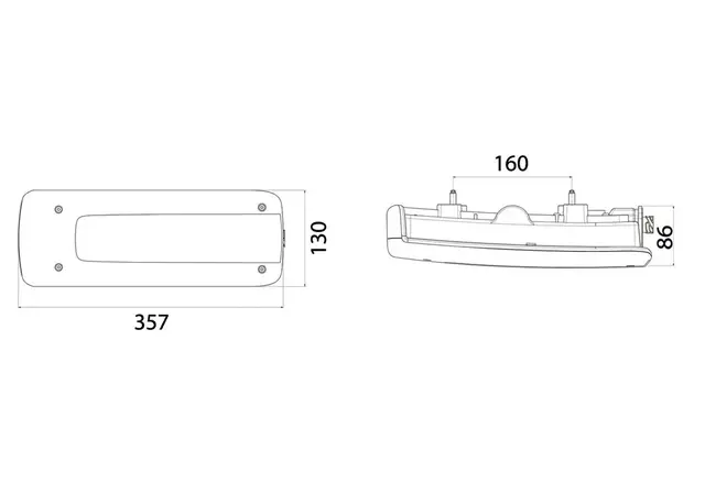 Volvo Venstre LED Baklampe med skiltlys AMP 1.5 7-pins Sidekontakt 