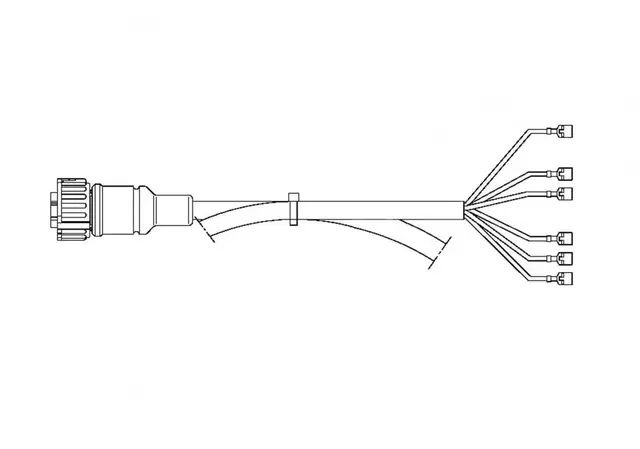 Baklampe kabelsett AMP 1,5 7-pin unkontakt og lengde 2500 mm 