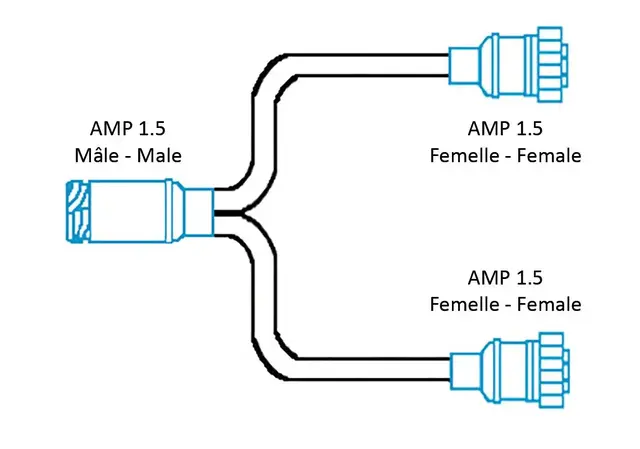 Dobbelt Baklyktkabel AMP 1.5 – 7 pin Splitter til to, Prosusert av Vignal 