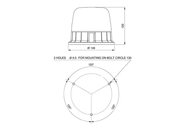 LED Varsellampe for Skruemontering Enkel flash med R65 godkjenning 