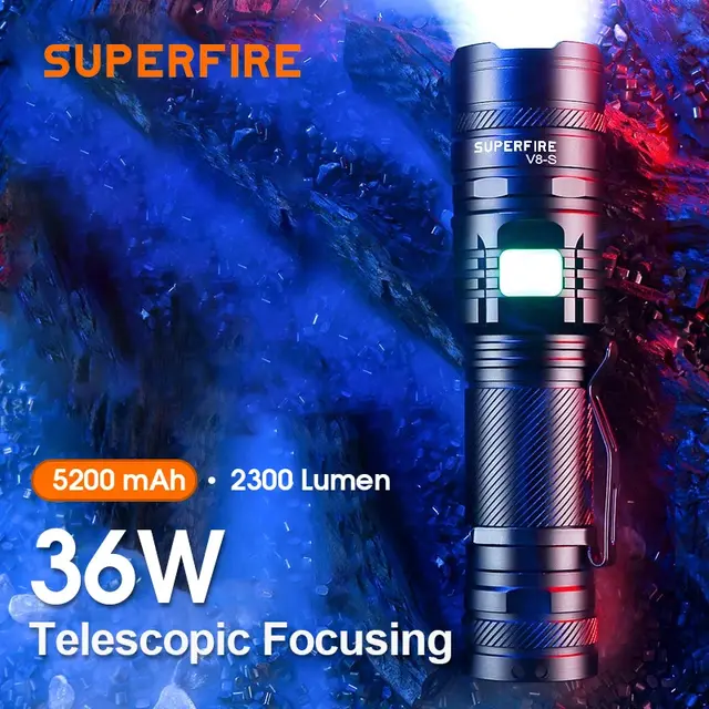 SupFire LED lommelykt 3000 lumen - JDD Utstyr