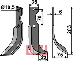 Fres kniv h&#248;yre Yanmar